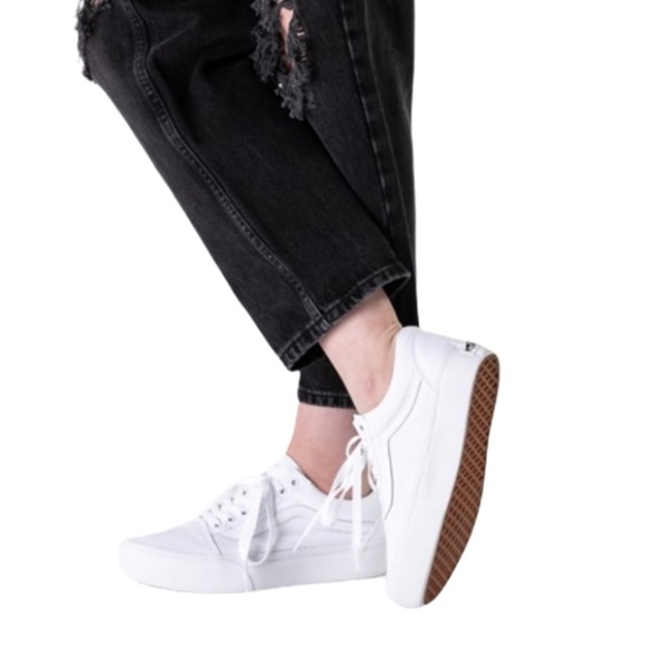 Vans Shoes - VANS Classic Old Skool True White Canvas Sneakers